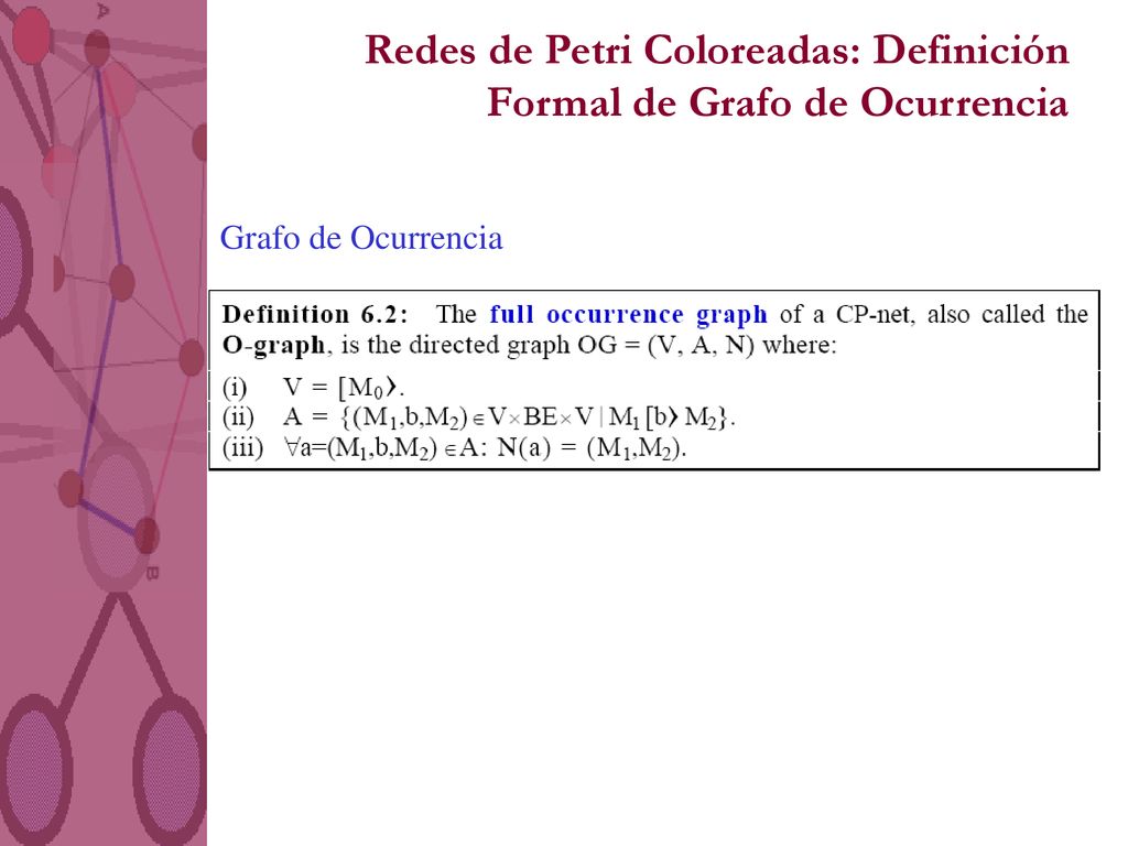 Redes de Petri Coloreadas: Definición Formal de Grafo de Ocurrencia