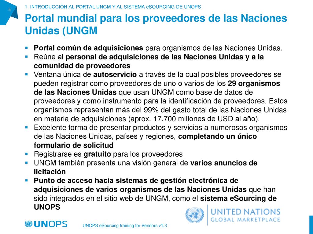 Portal mundial para los proveedores de las Naciones Unidas (UNGM