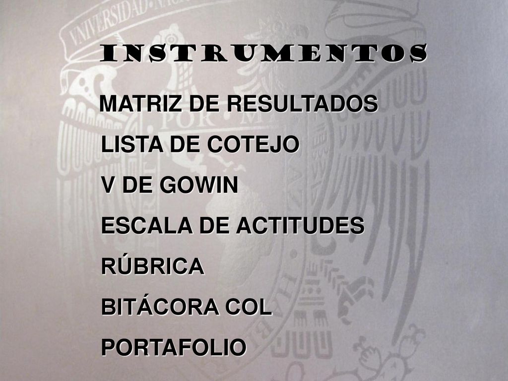 instrumentos LISTA DE COTEJO V DE GOWIN ESCALA DE ACTITUDES RÚBRICA
