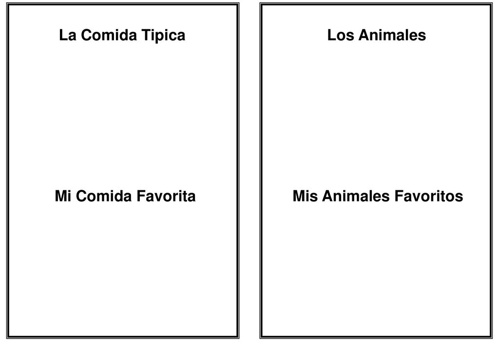 Los Animales La Comida Tipica Mi Comida Favorita Mis Animales Favoritos