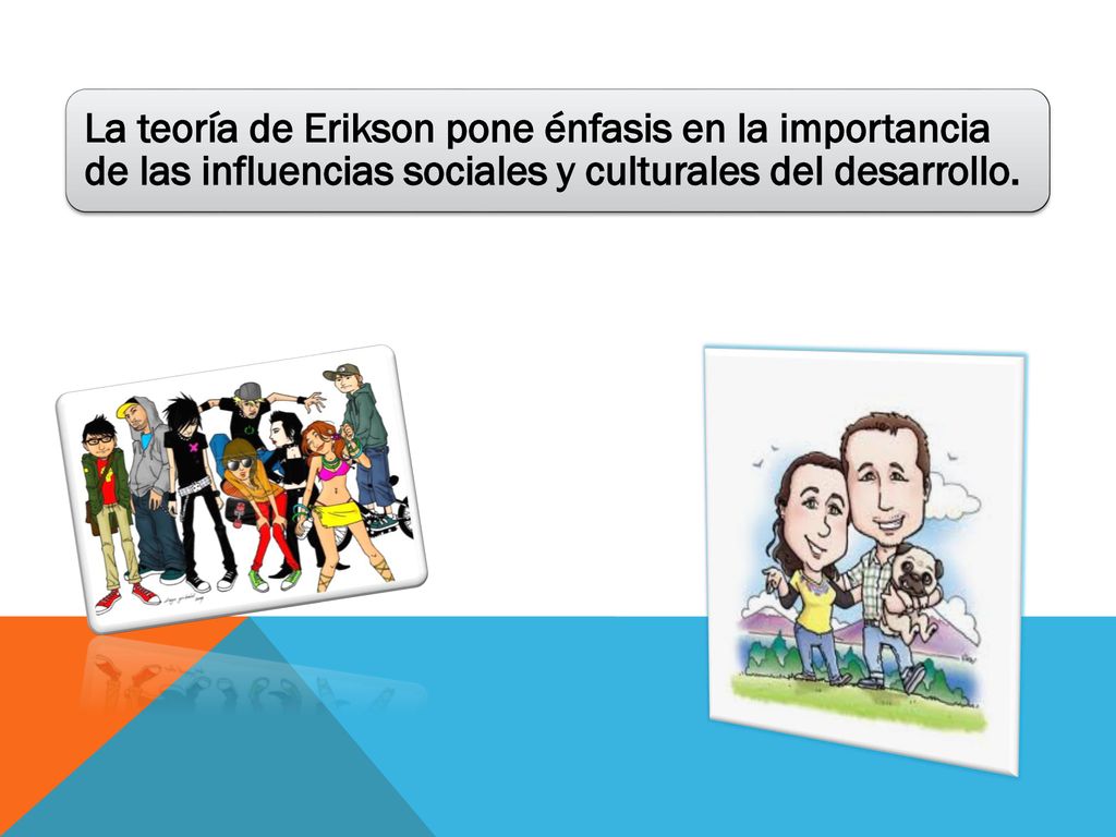 La teoría de Erikson pone énfasis en la importancia de las influencias sociales y culturales del desarrollo.