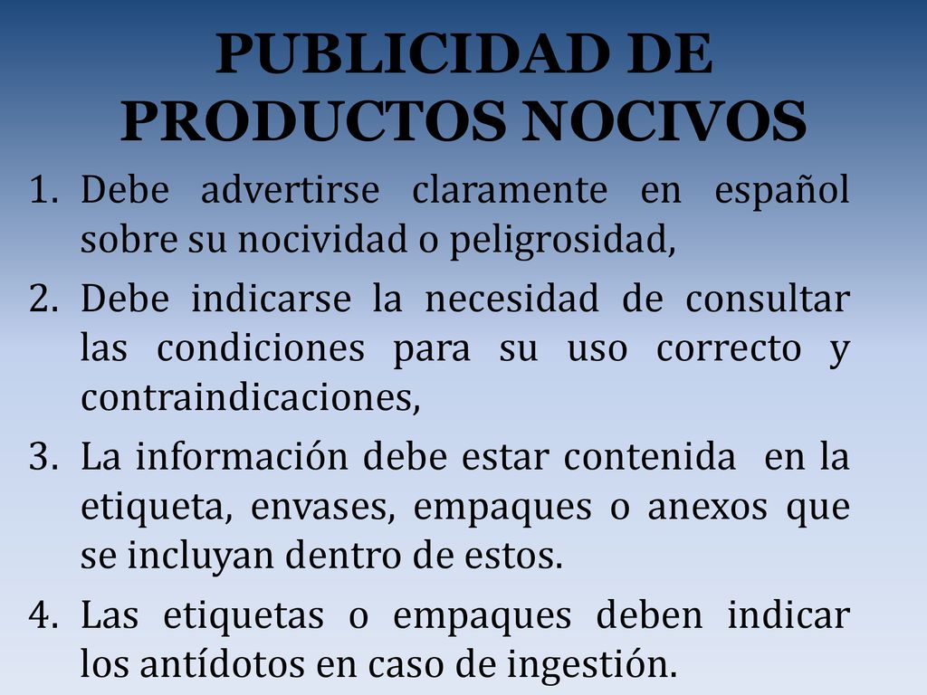 PUBLICIDAD DE PRODUCTOS NOCIVOS