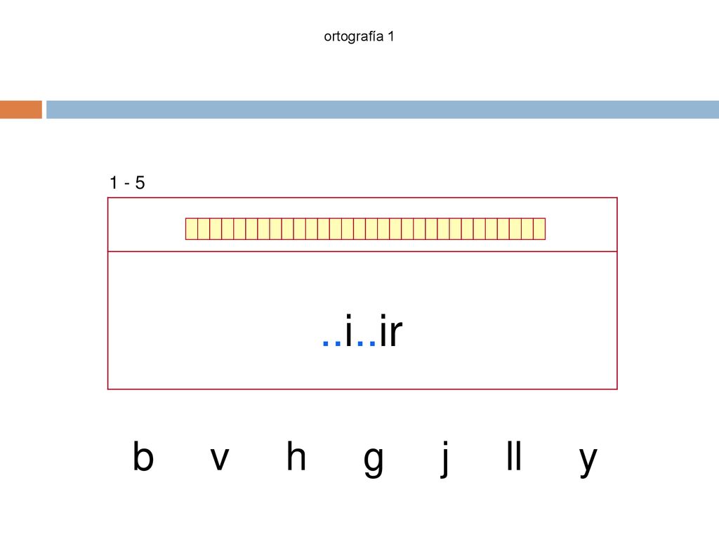 ortografía i..ir b v h g j ll y