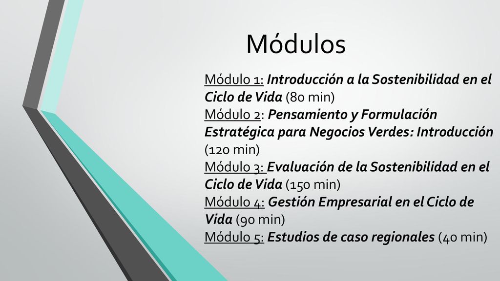 Módulos Módulo 1: Introducción a la Sostenibilidad en el Ciclo de Vida (80 min)