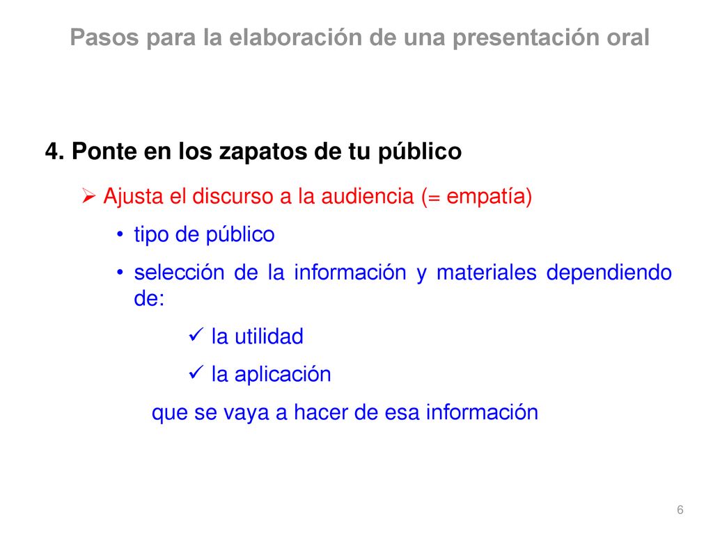 Pasos para la elaboración de una presentación oral