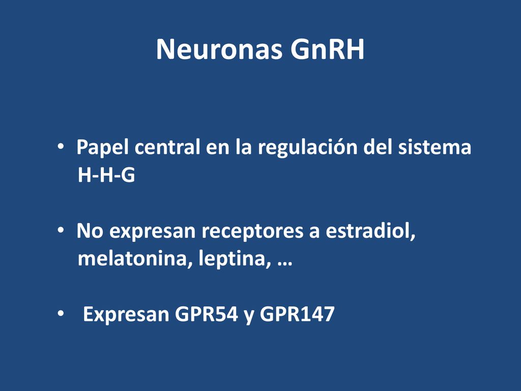 Neuronas GnRH Papel central en la regulación del sistema H-H-G