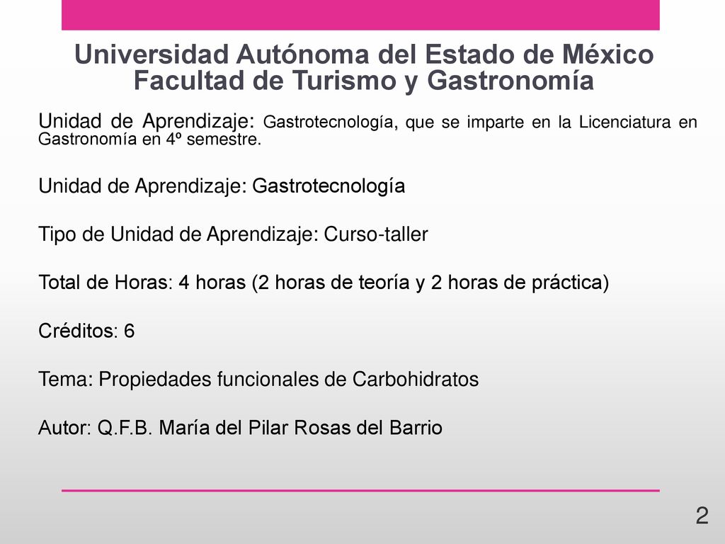 Universidad Autónoma del Estado de México Facultad de Turismo y Gastronomía
