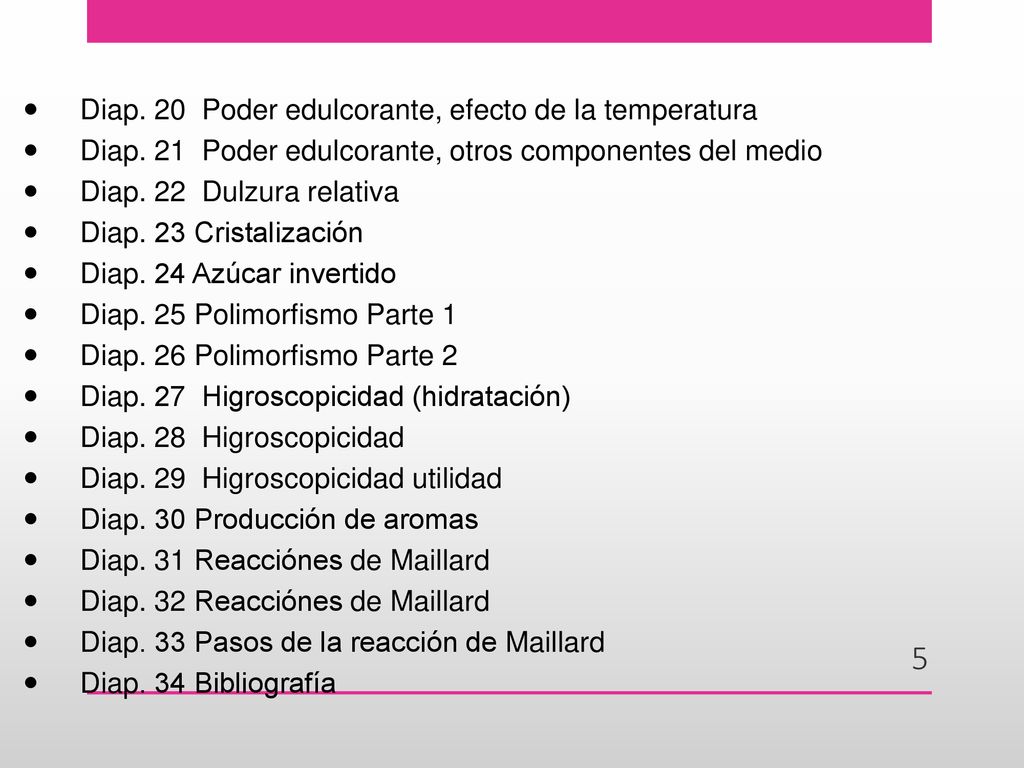 Diap. 20 Poder edulcorante, efecto de la temperatura
