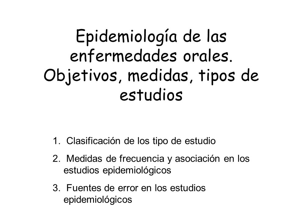 Epidemiología de las enfermedades orales.