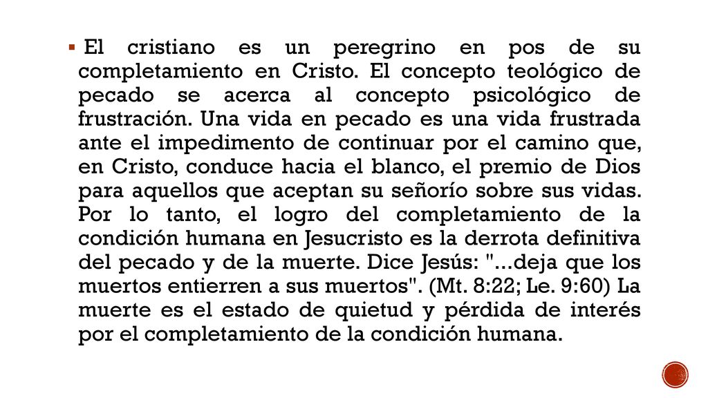 El cristiano es un peregrino en pos de su completamiento en Cristo
