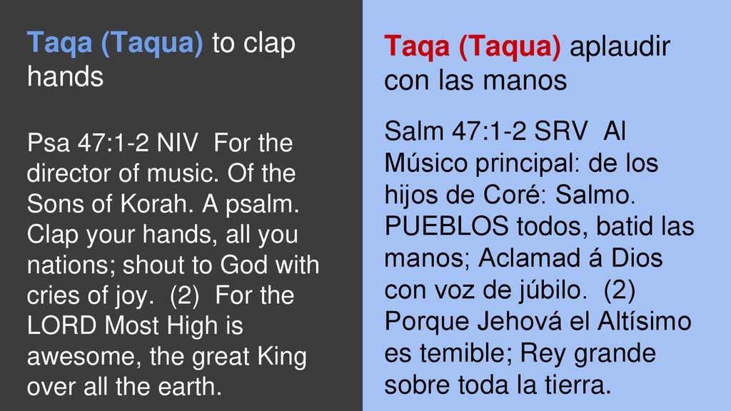 Taqa (Taqua) aplaudir con las manos Taqa (Taqua) to clap hands
