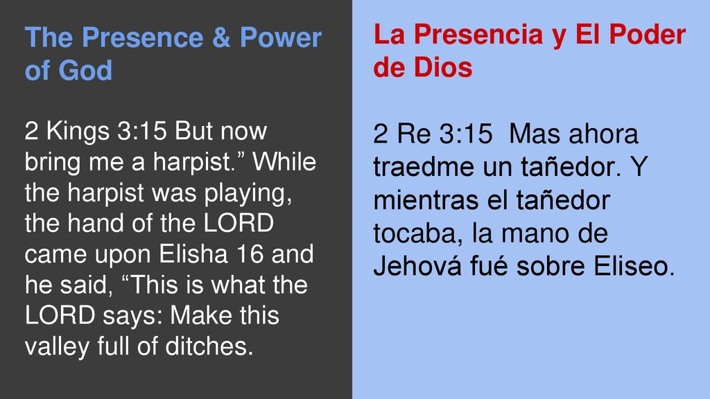 The Presence & Power of God La Presencia y El Poder de Dios