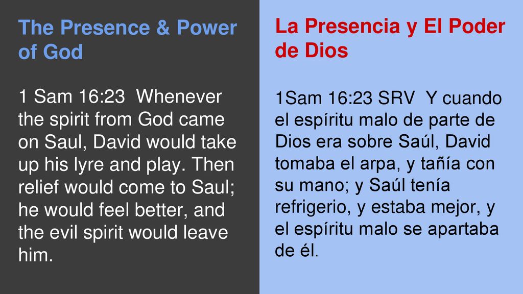 The Presence & Power of God La Presencia y El Poder de Dios