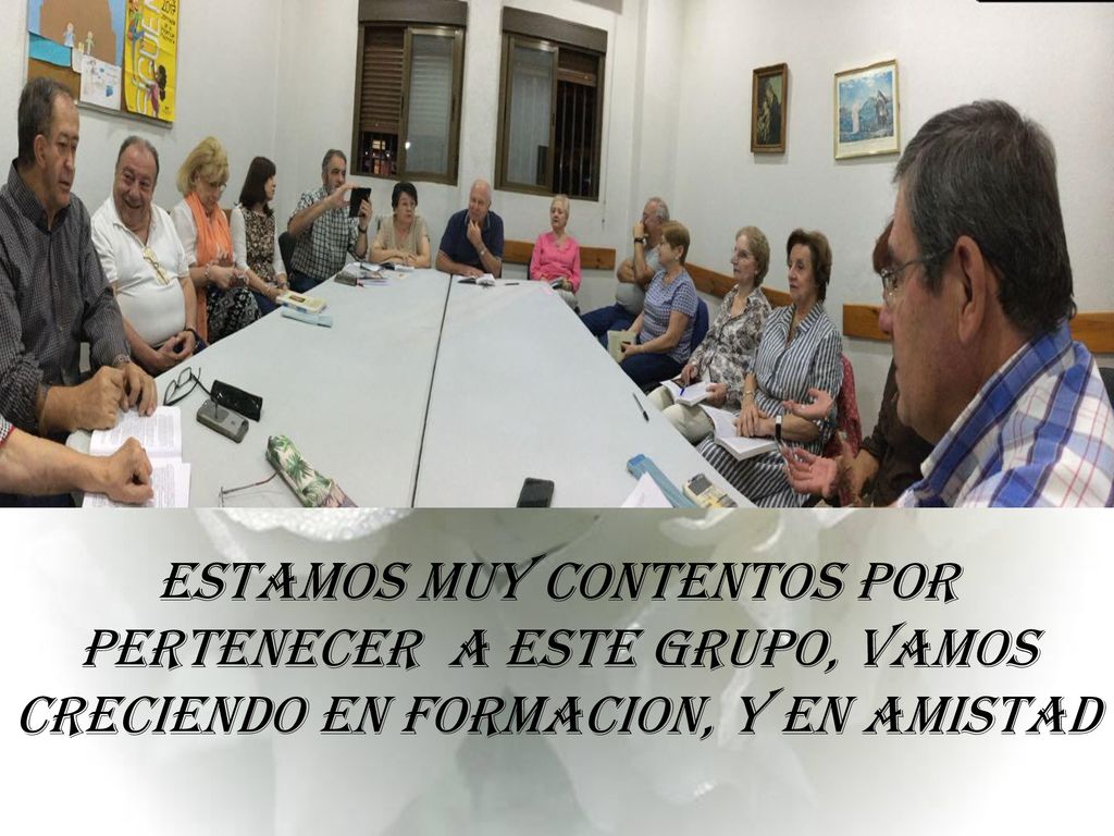 Estamos muy contentos por pertenecer a este grupo, vamos creciendo en formacion, y en amistad
