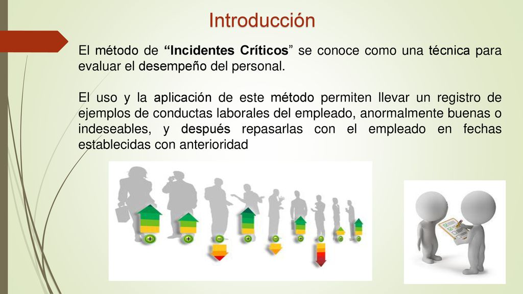 Introducción El método de Incidentes Críticos se conoce como una técnica para evaluar el desempeño del personal.