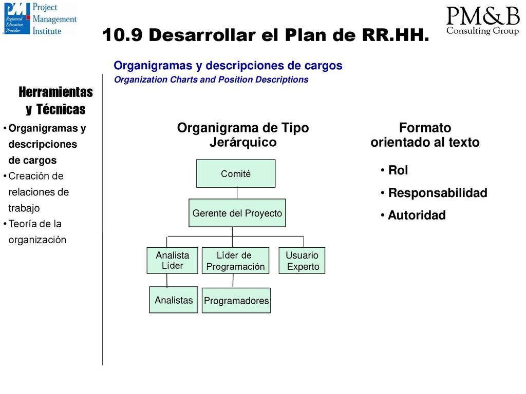 Organigrama de Tipo Jerárquico Formato orientado al texto