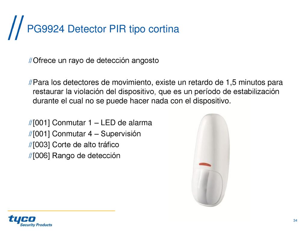 PG9924 Detector PIR tipo cortina