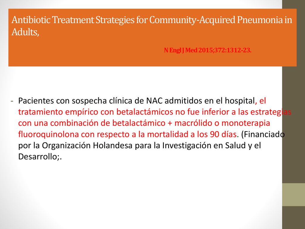 Antibiotic Treatment Strategies for Community-Acquired Pneumonia in Adults, N Engl J Med 2015;372: