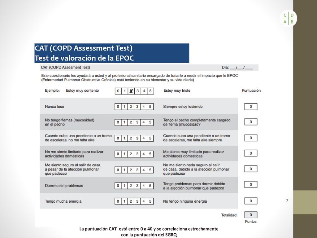 CAT (COPD Assessment Test) Test de valoración de la EPOC