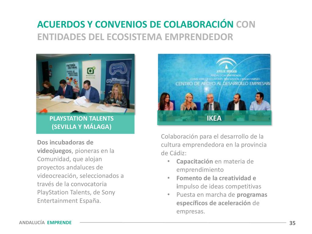 ACUERDOS Y CONVENIOS DE COLABORACIÓN CON ENTIDADES DEL ECOSISTEMA EMPRENDEDOR