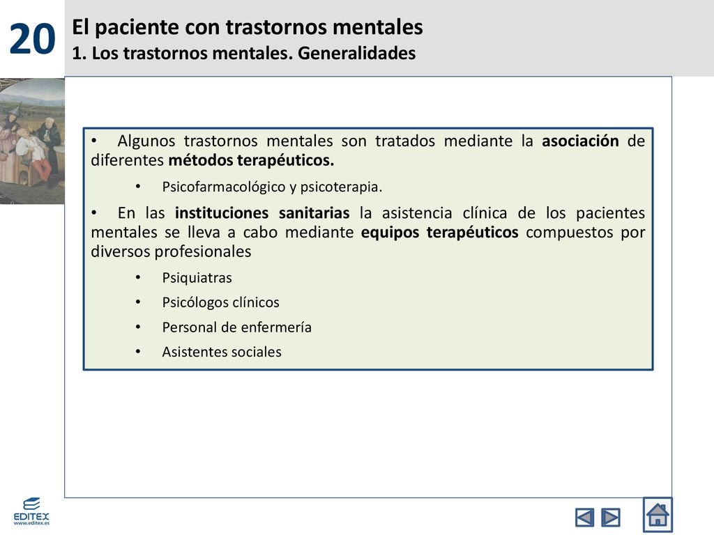 20 El paciente con trastornos mentales 1. Los trastornos mentales. Generalidades.