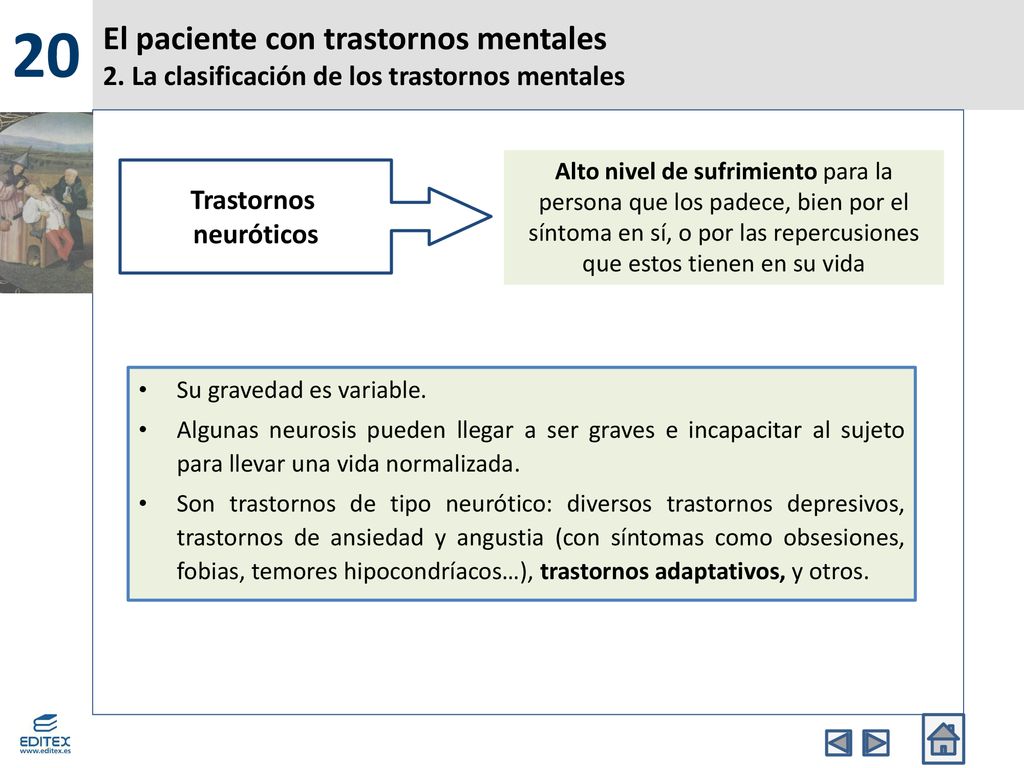 20 El paciente con trastornos mentales 2. La clasificación de los trastornos mentales.