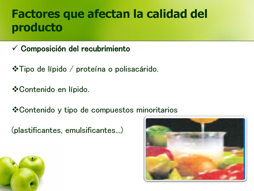 Factores que afectan la calidad del producto