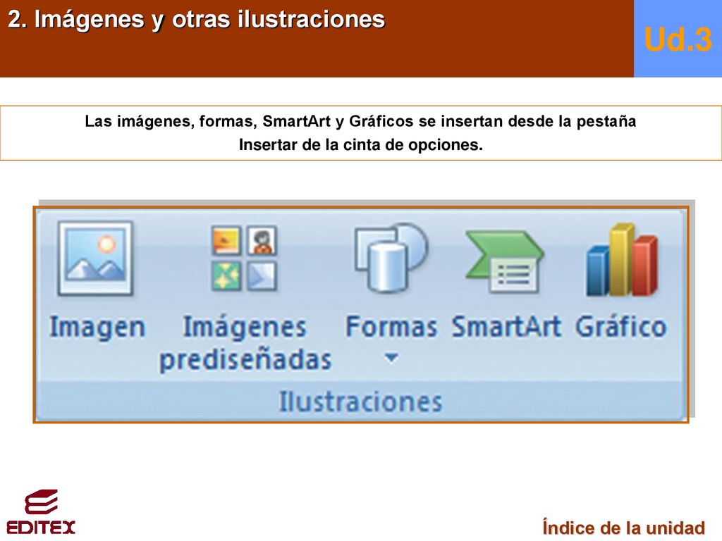 Ud.3 2. Imágenes y otras ilustraciones Índice de la unidad