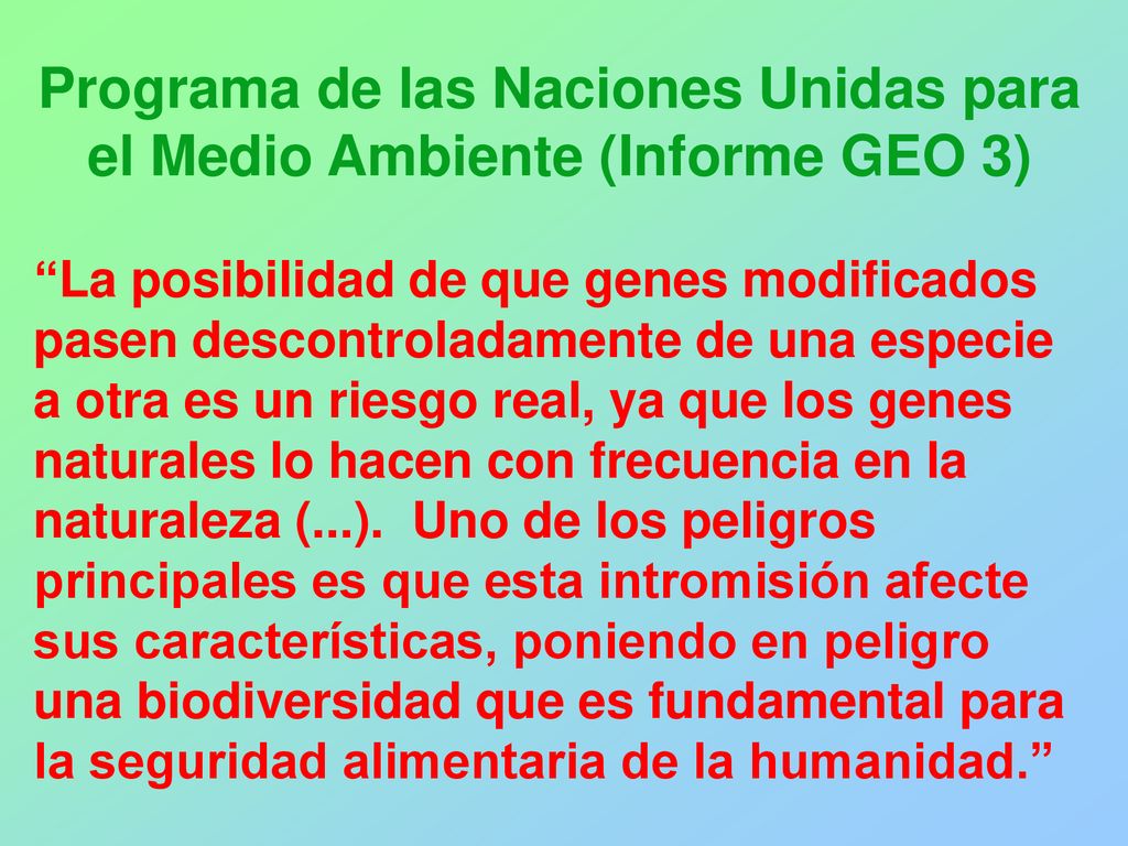 Programa de las Naciones Unidas para el Medio Ambiente (Informe GEO 3)