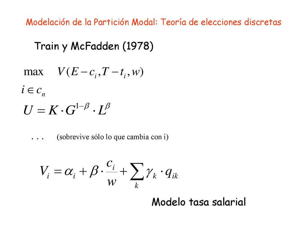 Modelación de la Partición Modal: Teoría de elecciones discretas