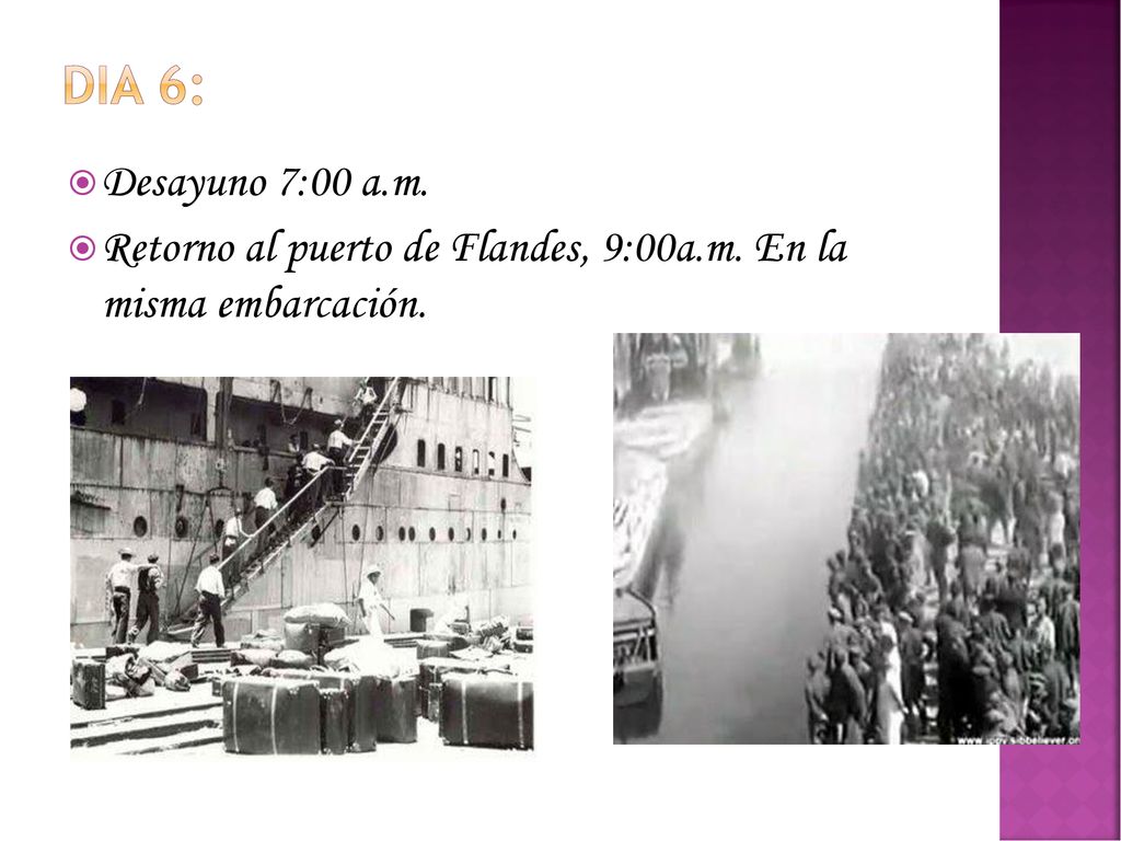 Dia 6: Desayuno 7:00 a.m. Retorno al puerto de Flandes, 9:00a.m. En la misma embarcación.