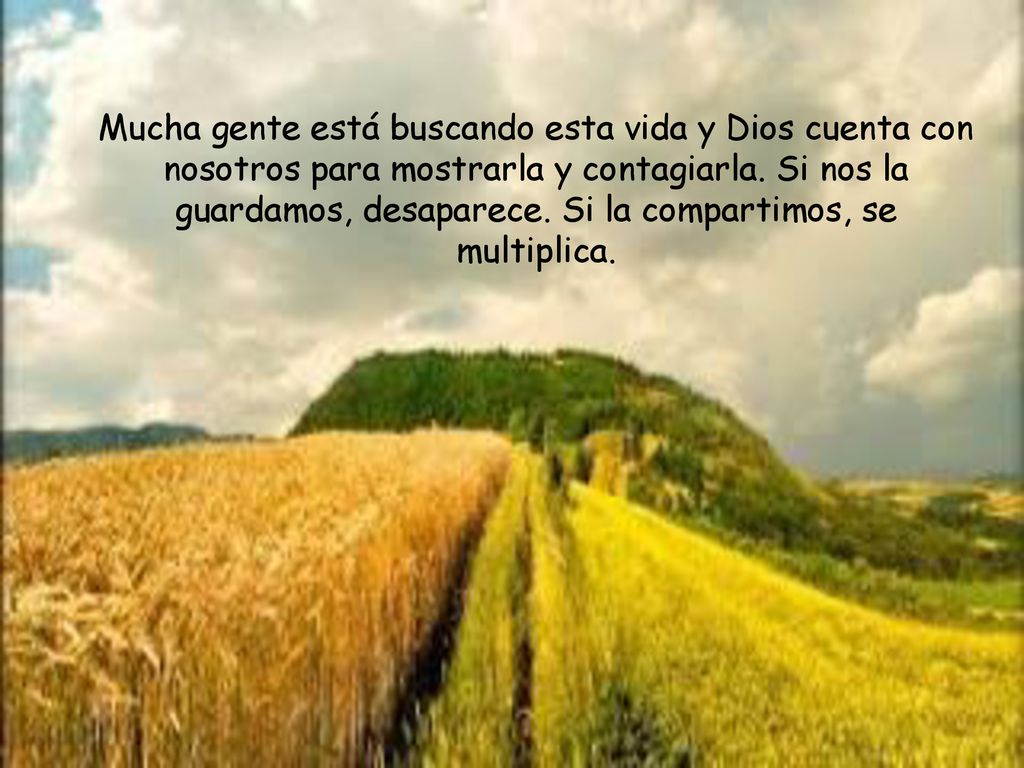 Mucha gente está buscando esta vida y Dios cuenta con nosotros para mostrarla y contagiarla.