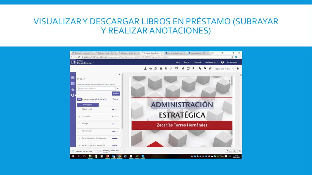 Visualizar y descargar libros en préstamo (subrayar y realizar anotaciones)