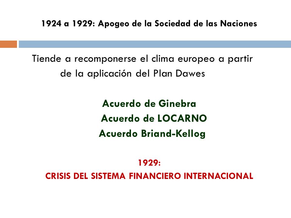 1924 a 1929: Apogeo de la Sociedad de las Naciones