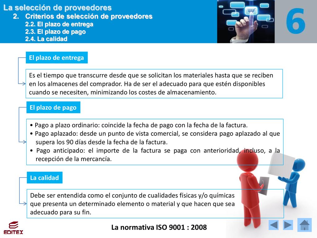 La normativa ISO 9001 : Criterios de selección de proveedores