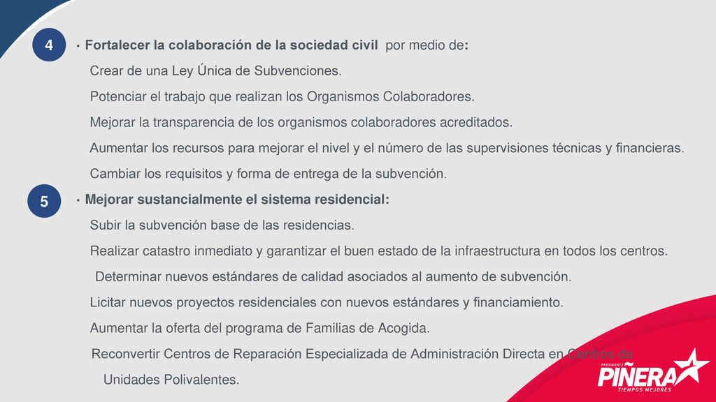4 5 Fortalecer la colaboración de la sociedad civil por medio de: