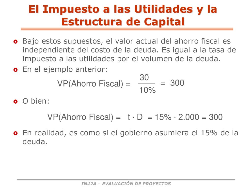 El Impuesto a las Utilidades y la Estructura de Capital