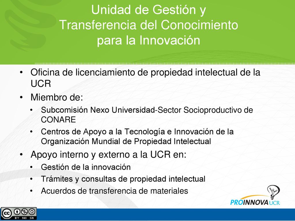 Unidad de Gestión y Transferencia del Conocimiento para la Innovación