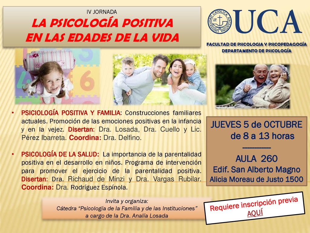 IV Jornada La Psicología Positiva en las edades de la vida