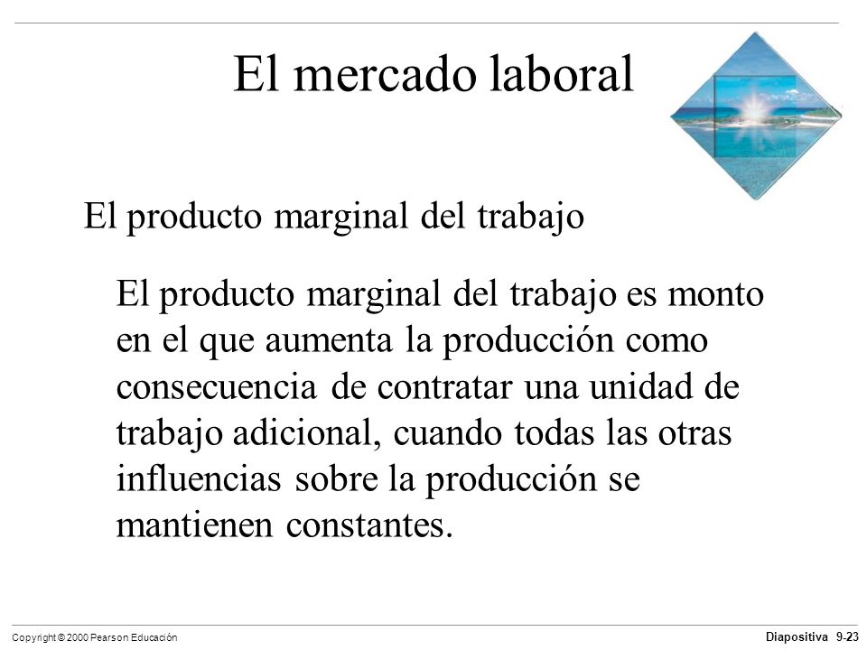 El mercado laboral El producto marginal del trabajo