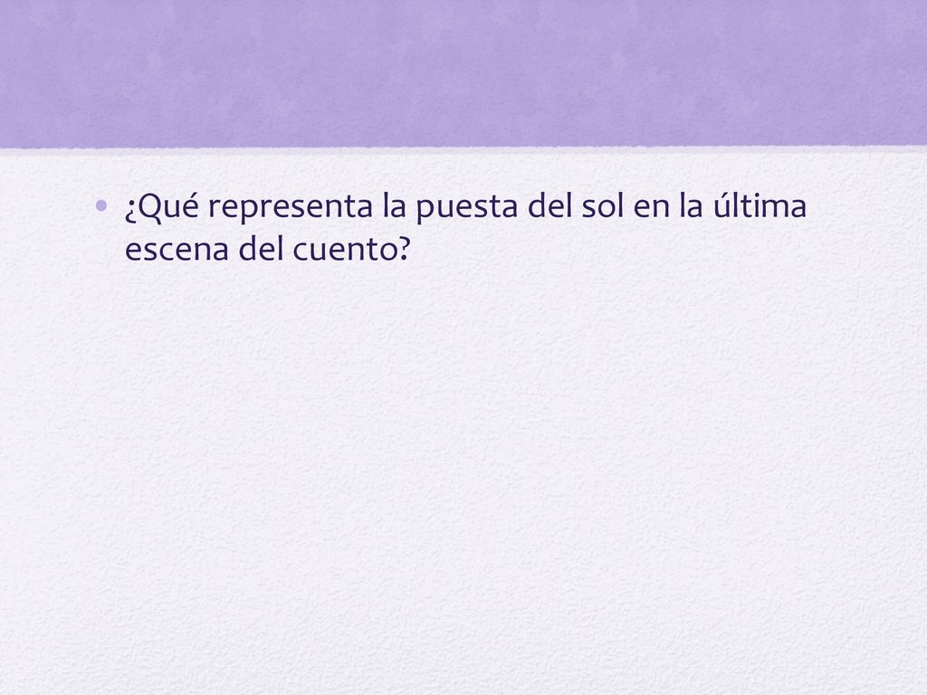 ¿Qué representa la puesta del sol en la última escena del cuento