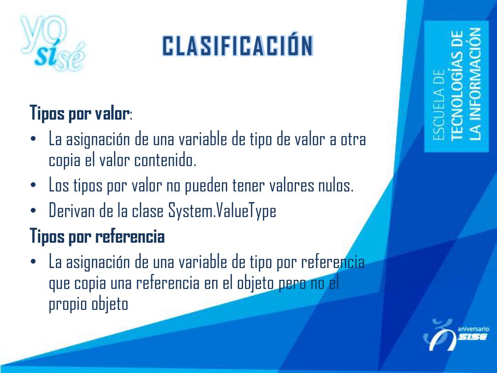 CLASIFICACIÓN Tipos por valor: