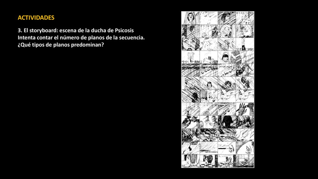 ACTIVIDADES 3. El storyboard: escena de la ducha de Psicosis