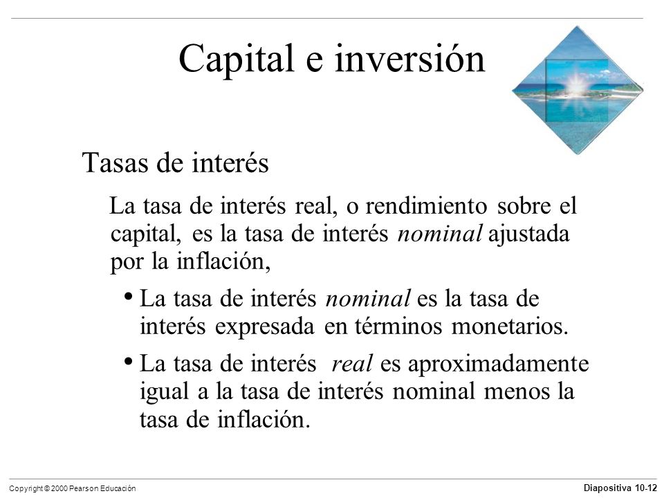 Capital e inversión Tasas de interés