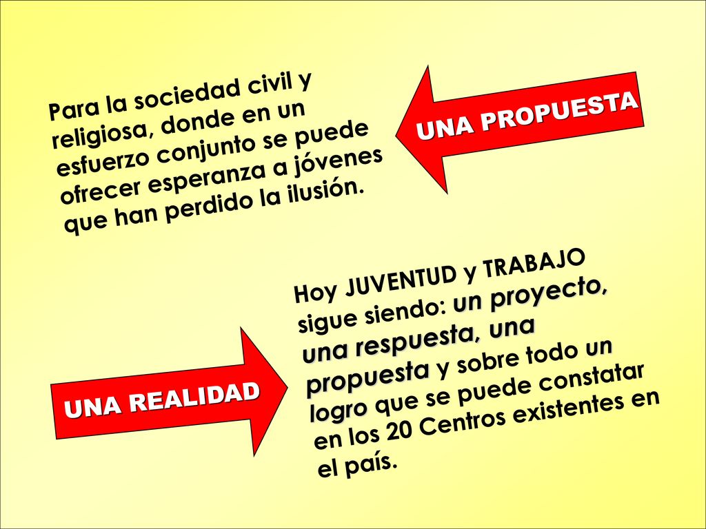 UNA PROPUESTA Para la sociedad civil y religiosa, donde en un esfuerzo conjunto se puede ofrecer esperanza a jóvenes que han perdido la ilusión.