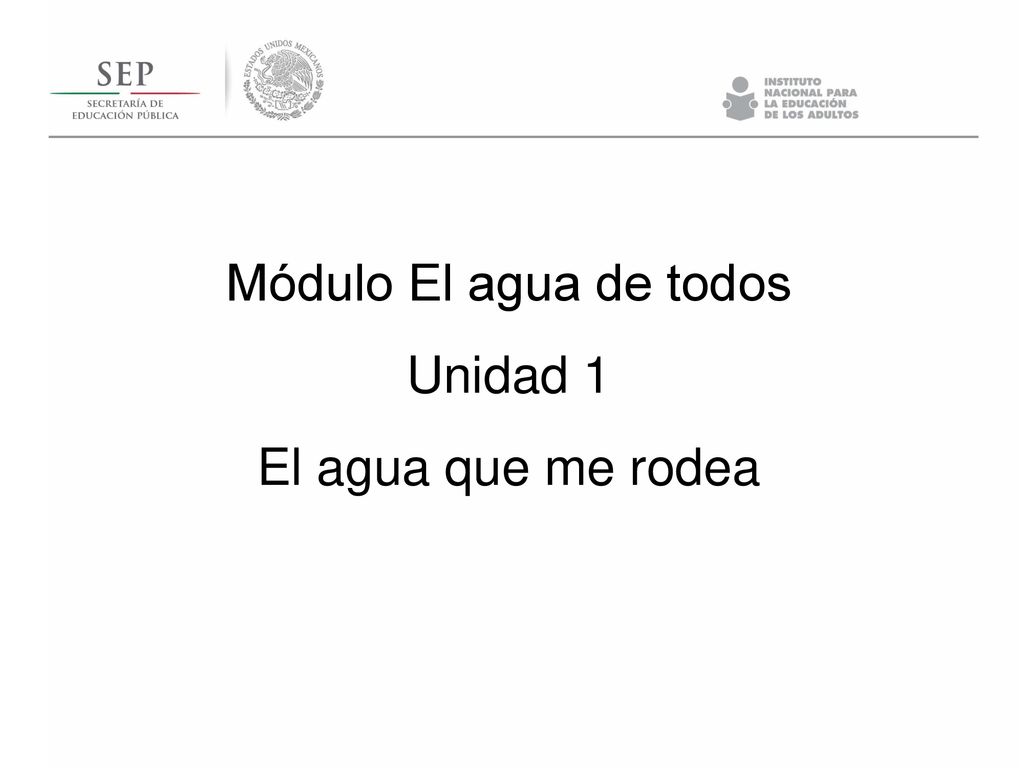 Módulo El agua de todos Unidad 1 El agua que me rodea