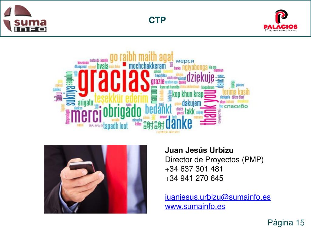 CTP Página 15 Juan Jesús Urbizu Director de Proyectos (PMP)