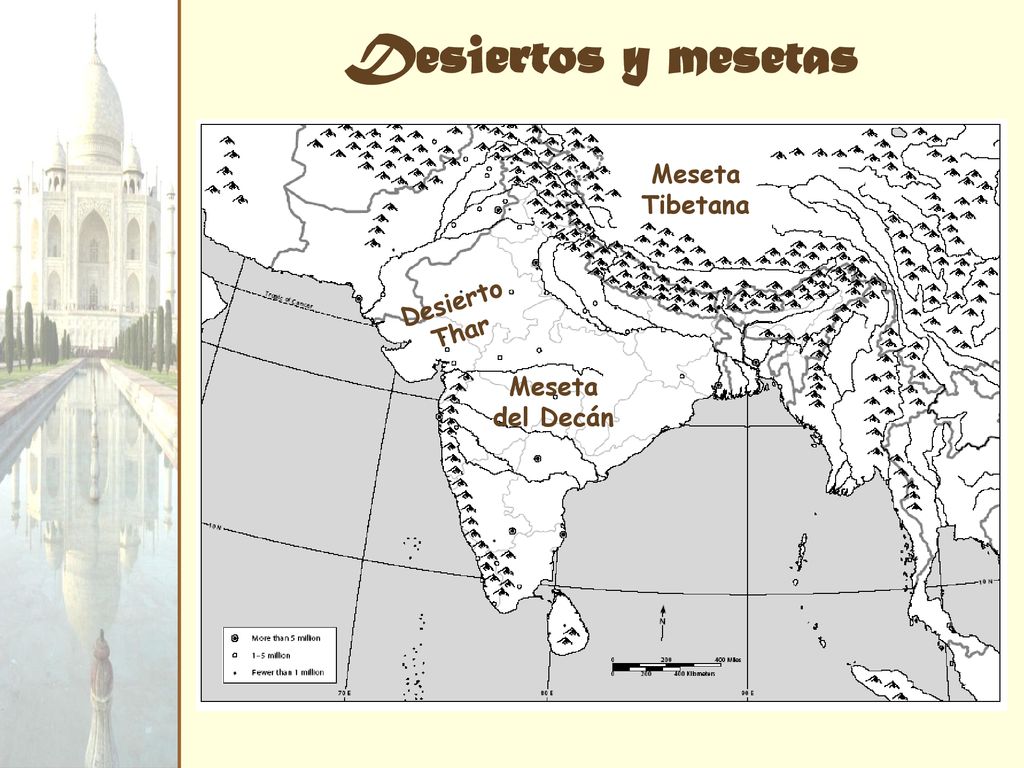 Desiertos y mesetas Meseta Tibetana Desierto Thar Meseta del Decán