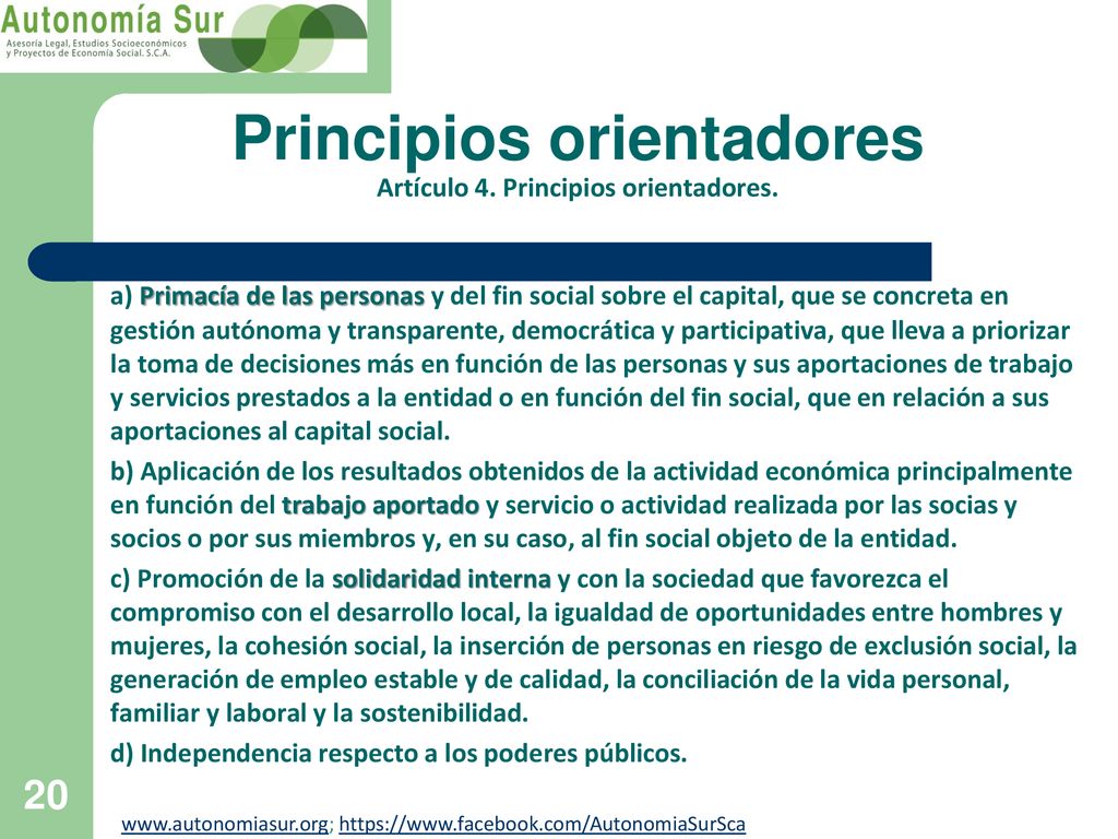 Principios orientadores Artículo 4. Principios orientadores.