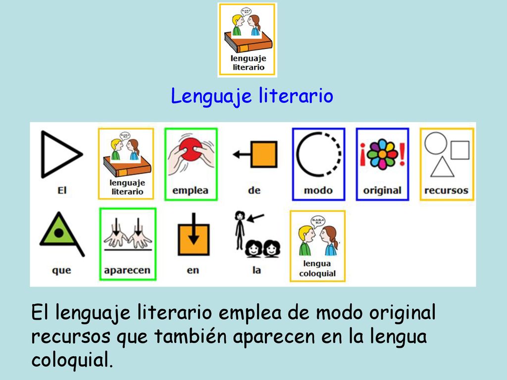 Lenguaje literario El lenguaje literario emplea de modo original recursos que también aparecen en la lengua coloquial.